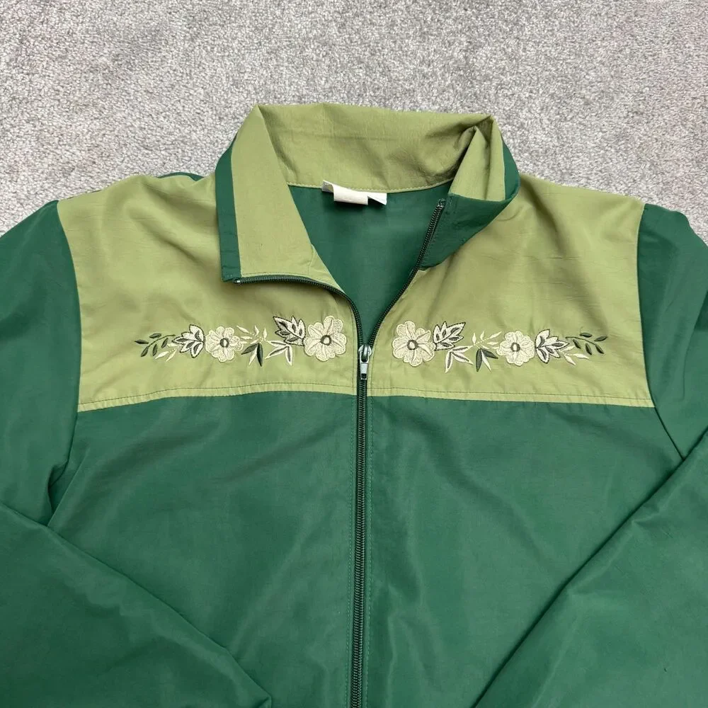 Vintage 90s Blair Tracksuit Set Womens L Green Windbreaker Jacket Track Pants